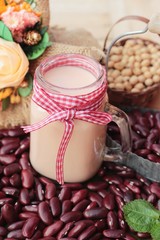 Soy bean milk mix red bean delicious