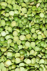 Dried green split peas background