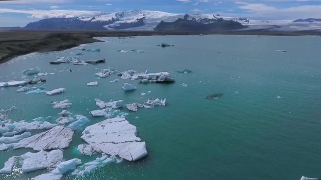View of the snow-capped mountains in Iceland. Andreev.