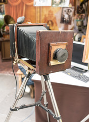 An old retro vintage film camera