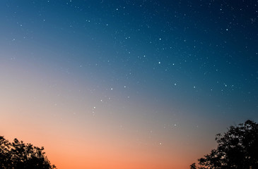 Sunrise in the morning, Morning and night on one photo. Place for text.