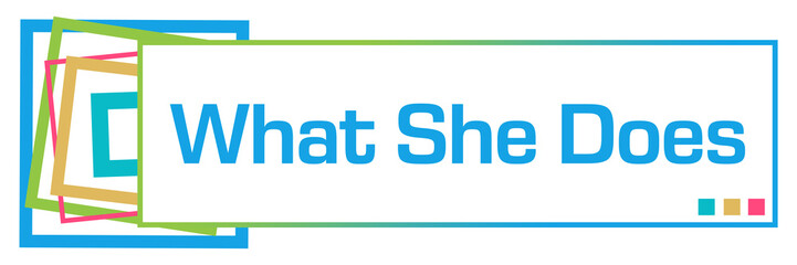 What She Does Colorful Squares Bar 