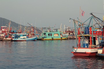 Fishermen boat on the sea