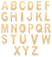 Set of Wooden alphabet letters.
