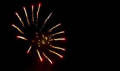 Fireworks in the sky at night as background