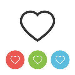 Heart vector outline flat icon