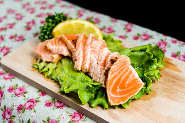 Salmon Tataki Japanese food salmon fillet