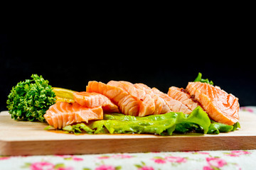 Salmon Tataki Japanese food salmon fillet