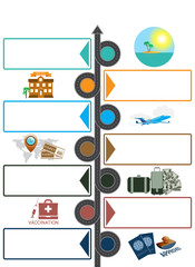 Fototapeta premium Tourism and travel concept infographic Template 7 positions.