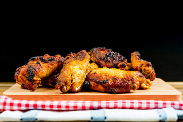 fried chicken wings on table