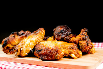 fried chicken wings on table