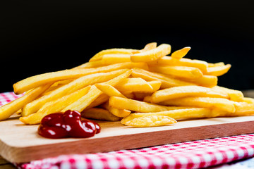 Golden French fries potatoes ready to be eaten