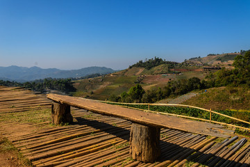 Naklejka premium bamboo seating and viewpoint