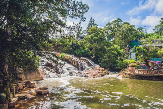 Beautiful Camly waterfall In Da Lat city