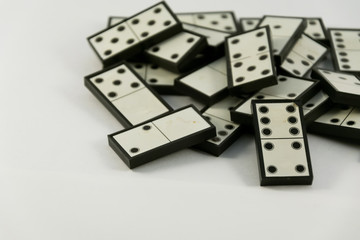 dominoes isolated on white background for graphic design.