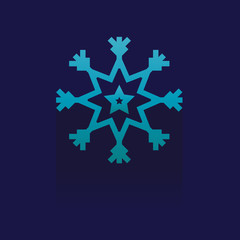 snowflake icon on blue background