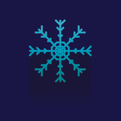 snowflake icon on blue background