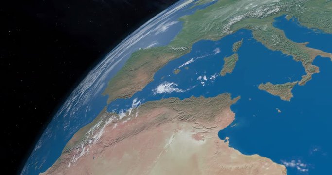 Atlas mountains in north of morocco, with Spain and Italy, in planet earth