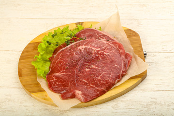 Raw beef schnitzel
