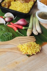 chicken biryani with rice delicious and sauce