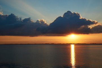 Sunset at Knud beach in Denmark