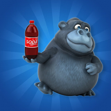 Fun gorilla - 3D Illustration