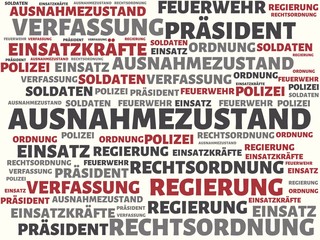 AUSNAHMEZUSTAND - Bilder mit Wörtern aus dem Bereich Ausnahmezustand, Wort, Bild, Illustration