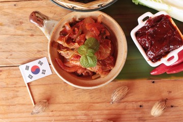 Kimchi of korean food traditional is delicious