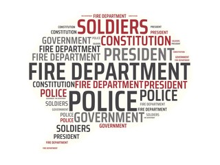 Obraz premium FIRE DEPARTMENT - image with words associated with the topic STATE OF EMERGENCY, word, image, illustration