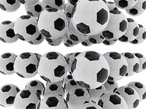 3D Soccer Balls Geometric Pattern