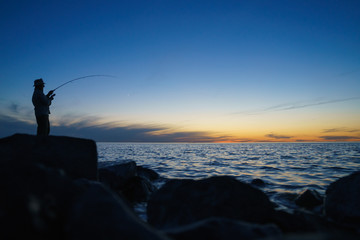 Twilight fisherman