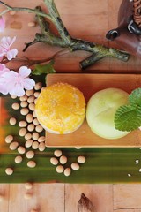 festival moon cake - Chinese cake and tea