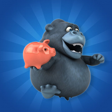 Fun gorilla - 3D Illustration