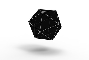 3d illustration of icosahedron isolated on white