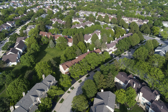 Suburban Townhouse Neighborhood Aerial
