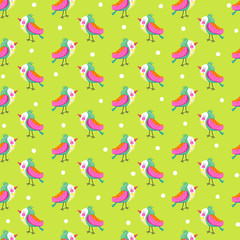 Obraz premium Seamless background with bright bird