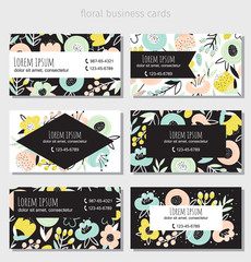 Fototapeta premium Floral business cards set