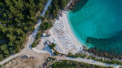 Marble beach (Saliara beach). Thassos island, Greece