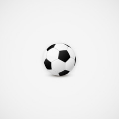 Realistic football soccer ball shiny small vector icon