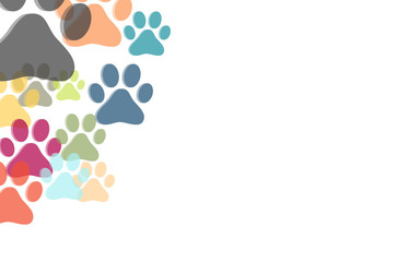 Hintergrund aus bunten Pfoten