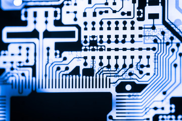 Abstract, close up of Circuits Electronic on Mainboard Technology computer background 
(logic board,cpu motherboard,Main board,system board,mobo)