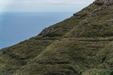 Wanderung im Anaga Gebirge bei Taborno auf Teneriffa mit Meerblick und Bergblick