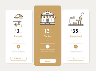 vector price table template design
