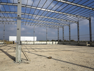 Steel structures of industrial building