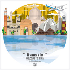 Republic Of India Landmark Global Travel And Journey Background Vector Design Template