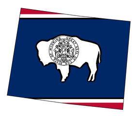 Wyoming State Outline Map and Flag