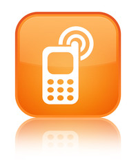 Cellphone ringing icon special orange square button