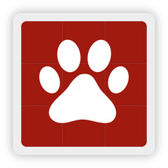 Red Icon Schaltfläche - Pfote