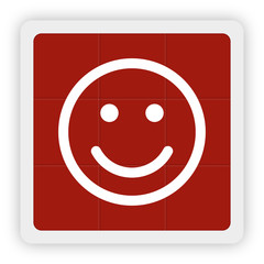 Red Icon Schaltfläche - Smiley glücklich