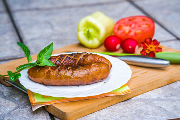 Grilled BBQ sausages